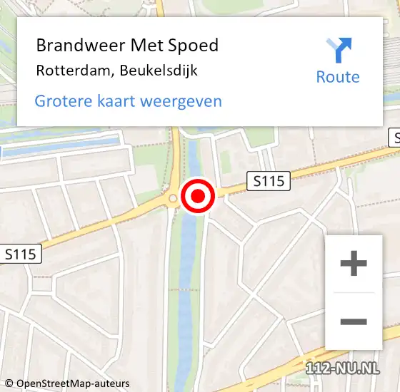 Locatie op kaart van de 112 melding: Brandweer Met Spoed Naar Rotterdam, Beukelsdijk op 22 juni 2019 18:30