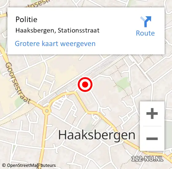 Locatie op kaart van de 112 melding: Politie Haaksbergen, Stationsstraat op 22 juni 2019 23:00
