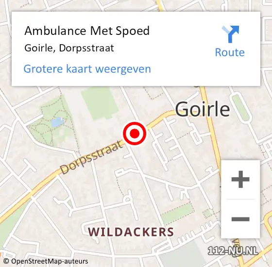 Locatie op kaart van de 112 melding: Ambulance Met Spoed Naar Goirle, Dorpsstraat op 23 juni 2019 02:04