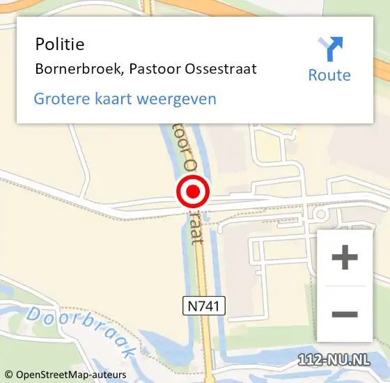 Locatie op kaart van de 112 melding: Politie Bornerbroek, Pastoor Ossestraat op 23 juni 2019 09:46