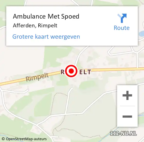 Locatie op kaart van de 112 melding: Ambulance Met Spoed Naar Afferden, Rimpelt op 23 juni 2019 13:21