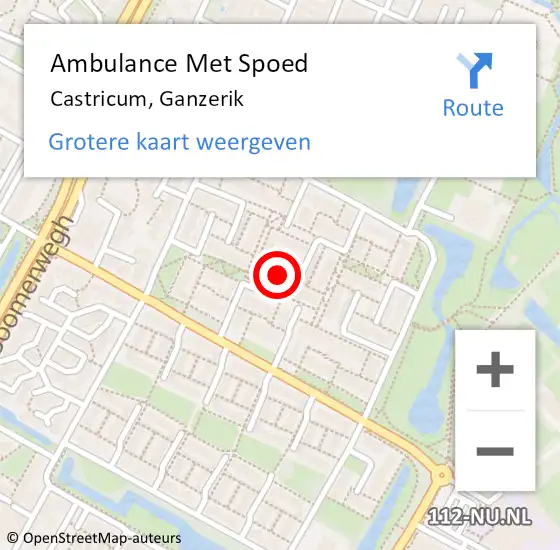 Locatie op kaart van de 112 melding: Ambulance Met Spoed Naar Castricum, Ganzerik op 23 juni 2019 14:11