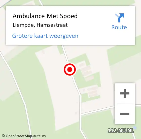 Locatie op kaart van de 112 melding: Ambulance Met Spoed Naar Liempde, Hamsestraat op 23 juni 2019 15:06