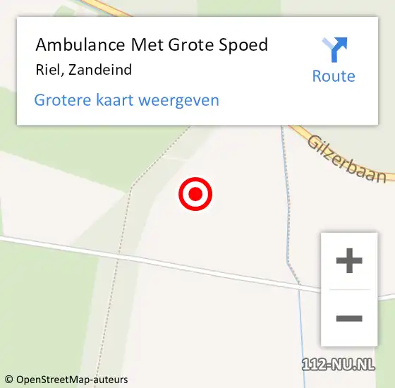 Locatie op kaart van de 112 melding: Ambulance Met Grote Spoed Naar Riel, Zandeind op 23 juni 2019 15:28