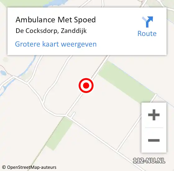 Locatie op kaart van de 112 melding: Ambulance Met Spoed Naar De Cocksdorp, Zanddijk op 23 juni 2019 16:15