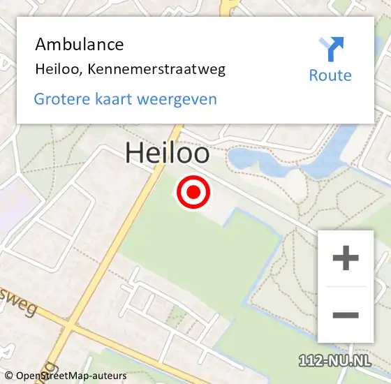 Locatie op kaart van de 112 melding: Ambulance Heiloo, Kennemerstraatweg op 23 juni 2019 17:27