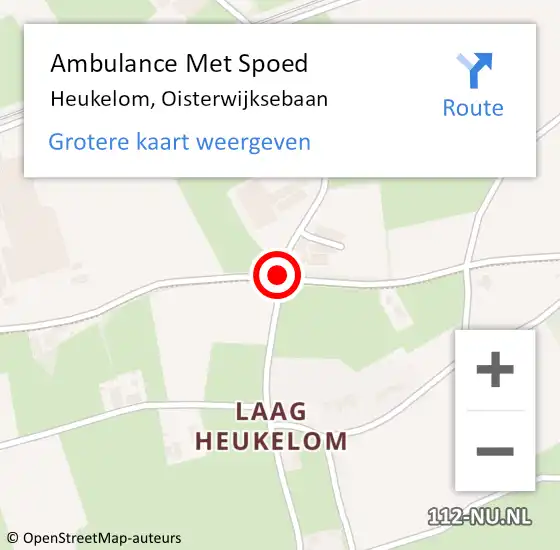 Locatie op kaart van de 112 melding: Ambulance Met Spoed Naar Heukelom, Oisterwijksebaan op 23 juni 2019 18:11