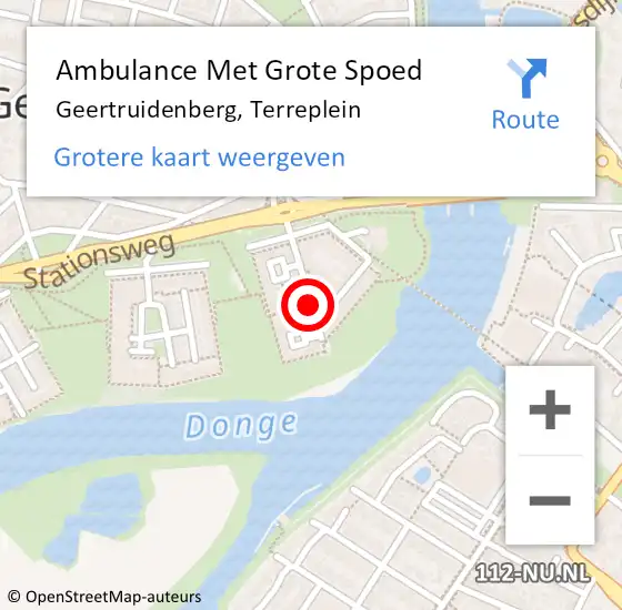 Locatie op kaart van de 112 melding: Ambulance Met Grote Spoed Naar Geertruidenberg, Terreplein op 23 juni 2019 19:48