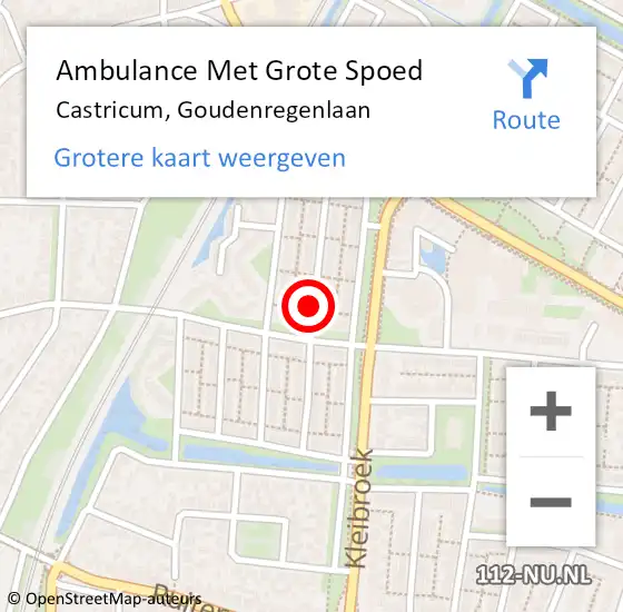 Locatie op kaart van de 112 melding: Ambulance Met Grote Spoed Naar Castricum, Goudenregenlaan op 23 juni 2019 21:40