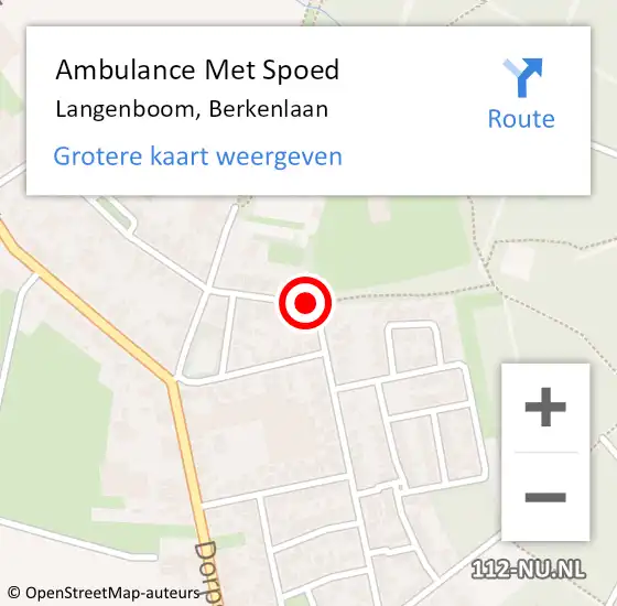 Locatie op kaart van de 112 melding: Ambulance Met Spoed Naar Langenboom, Berkenlaan op 23 juni 2019 22:47