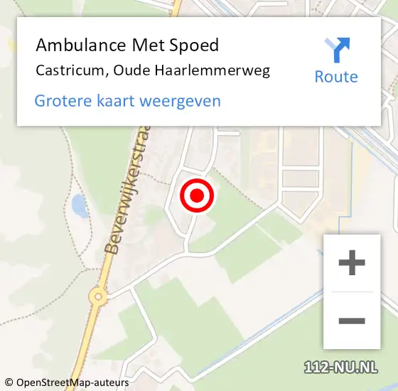 Locatie op kaart van de 112 melding: Ambulance Met Spoed Naar Castricum, Oude Haarlemmerweg op 24 juni 2019 08:14