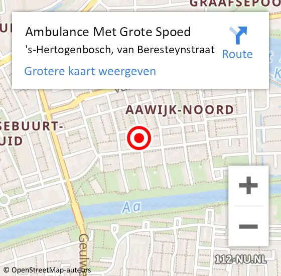 Locatie op kaart van de 112 melding: Ambulance Met Grote Spoed Naar 's-Hertogenbosch, van Beresteynstraat op 24 juni 2019 09:32