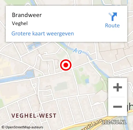 Locatie op kaart van de 112 melding: Brandweer Veghel op 24 juni 2019 09:32
