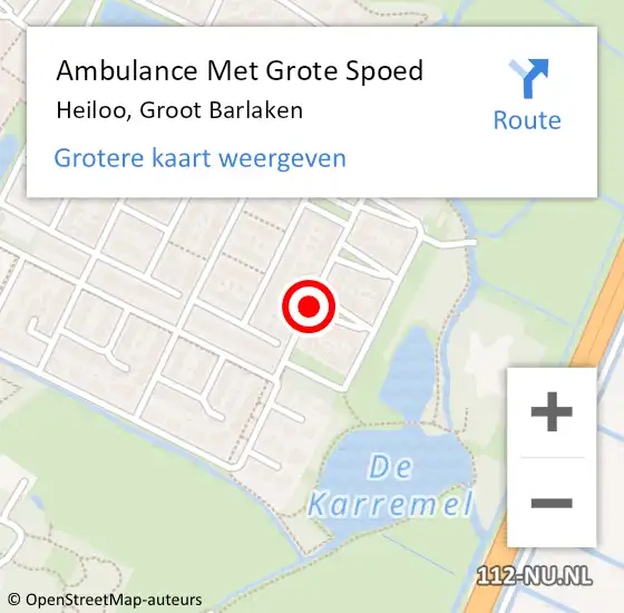 Locatie op kaart van de 112 melding: Ambulance Met Grote Spoed Naar Heiloo, Groot Barlaken op 24 juni 2019 12:33