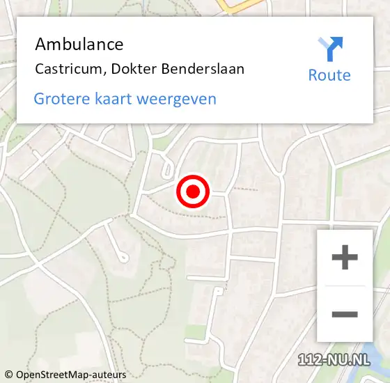 Locatie op kaart van de 112 melding: Ambulance Castricum, Dokter Benderslaan op 24 juni 2019 12:48