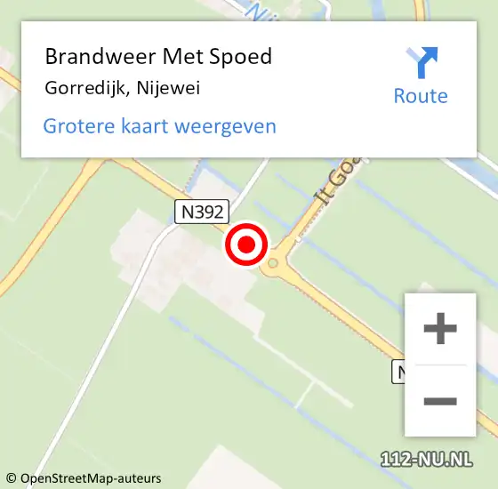 Locatie op kaart van de 112 melding: Brandweer Met Spoed Naar Gorredijk, Nijewei op 24 juni 2019 13:09
