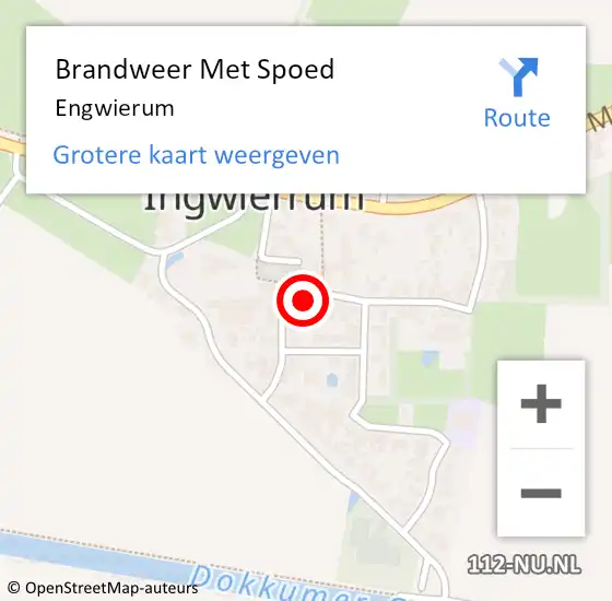 Locatie op kaart van de 112 melding: Brandweer Met Spoed Naar Engwierum op 24 juni 2019 14:26