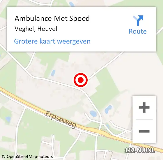 Locatie op kaart van de 112 melding: Ambulance Met Spoed Naar Veghel, Heuvel op 24 juni 2019 15:14