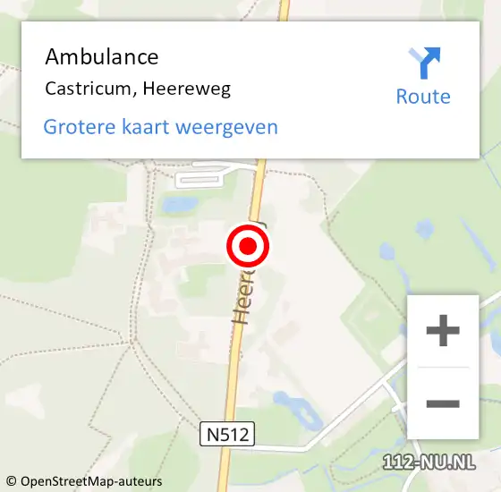 Locatie op kaart van de 112 melding: Ambulance Castricum, Heereweg op 24 juni 2019 17:27