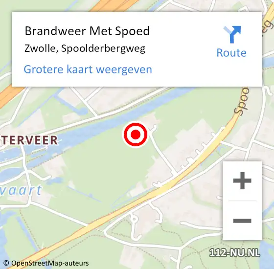 Locatie op kaart van de 112 melding: Brandweer Met Spoed Naar Zwolle, Spoolderbergweg op 24 juni 2019 17:43