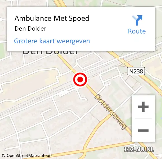 Locatie op kaart van de 112 melding: Ambulance Met Spoed Naar Den Dolder op 24 juni 2019 18:17