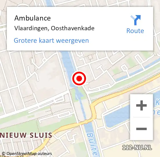 Locatie op kaart van de 112 melding: Ambulance Vlaardingen, Oosthavenkade op 24 juni 2019 19:15