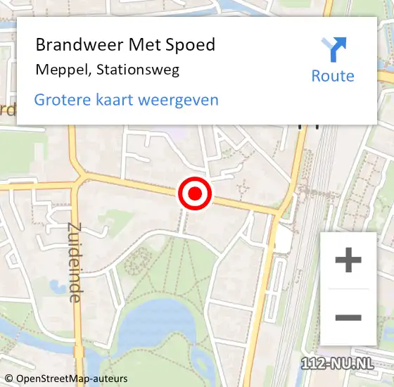Locatie op kaart van de 112 melding: Brandweer Met Spoed Naar Meppel, Stationsweg op 24 juni 2019 19:28
