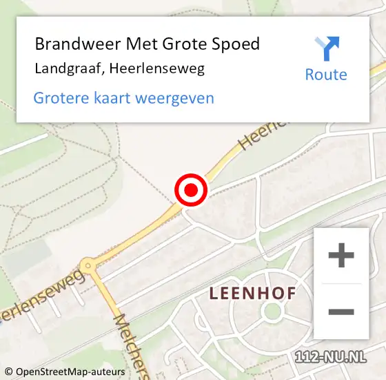 Locatie op kaart van de 112 melding: Brandweer Met Grote Spoed Naar Landgraaf, Heerlenseweg op 24 juni 2019 19:33