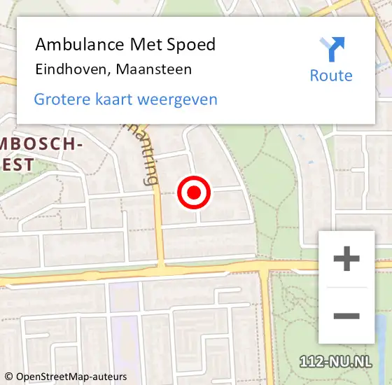 Locatie op kaart van de 112 melding: Ambulance Met Spoed Naar Eindhoven, Maansteen op 24 juni 2019 22:29