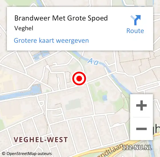 Locatie op kaart van de 112 melding: Brandweer Met Grote Spoed Naar Veghel, Mr. Van Coothstraat op 25 juni 2019 10:01