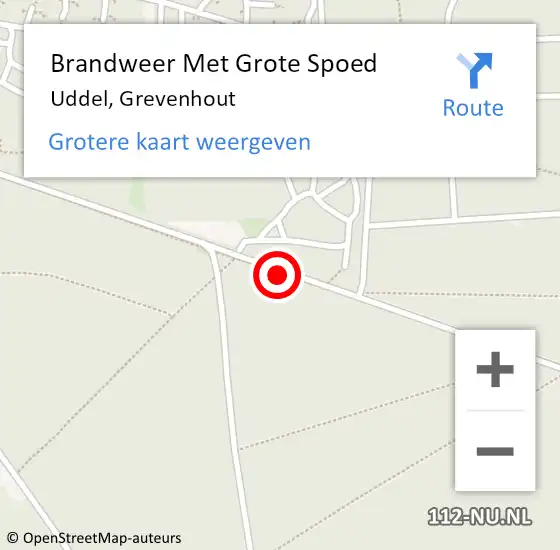 Locatie op kaart van de 112 melding: Brandweer Met Grote Spoed Naar Uddel, Grevenhout op 25 juni 2019 10:57