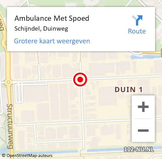 Locatie op kaart van de 112 melding: Ambulance Met Spoed Naar Schijndel, Duinweg op 25 juni 2019 11:28