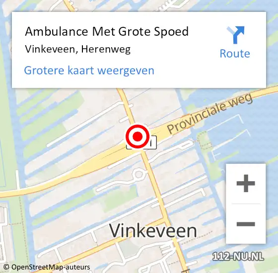 Locatie op kaart van de 112 melding: Ambulance Met Grote Spoed Naar Vinkeveen, Herenweg op 25 juni 2019 11:38