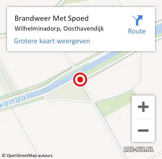 Locatie op kaart van de 112 melding: Brandweer Met Spoed Naar Wilhelminadorp, Oosthavendijk op 25 juni 2019 16:23