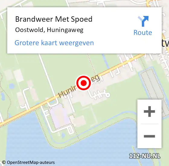 Locatie op kaart van de 112 melding: Brandweer Met Spoed Naar Oostwold, Huningaweg op 25 juni 2019 17:29