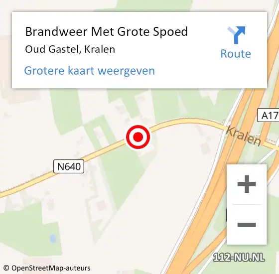 Locatie op kaart van de 112 melding: Brandweer Met Grote Spoed Naar Oud Gastel, Kralen op 25 juni 2019 18:05