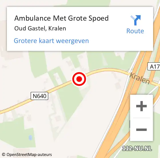 Locatie op kaart van de 112 melding: Ambulance Met Grote Spoed Naar Oud Gastel, Kralen op 25 juni 2019 18:05