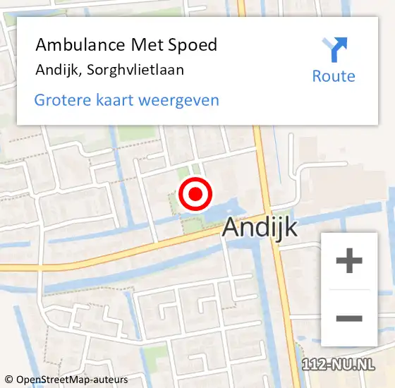 Locatie op kaart van de 112 melding: Ambulance Met Spoed Naar Andijk, Sorghvlietlaan op 25 juni 2019 19:54