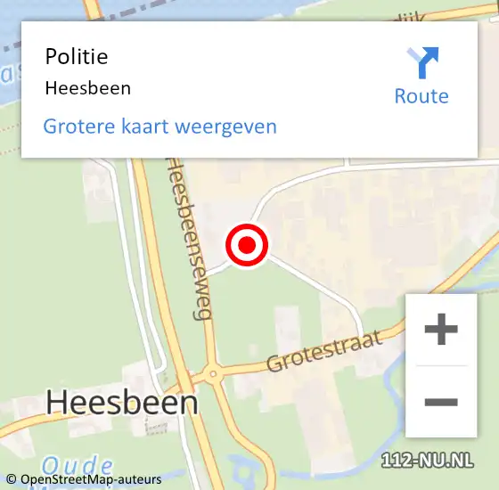 Locatie op kaart van de 112 melding: Politie Heesbeen op 25 juni 2019 20:01