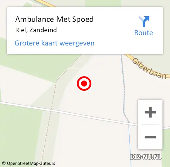 Locatie op kaart van de 112 melding: Ambulance Met Spoed Naar Riel, Zandeind op 26 juni 2019 06:11