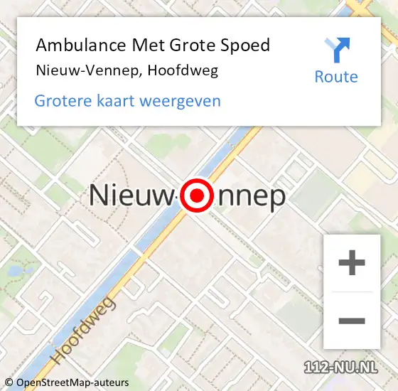 Locatie op kaart van de 112 melding: Ambulance Met Grote Spoed Naar Nieuw-Vennep, Hoofdweg op 26 juni 2019 08:41