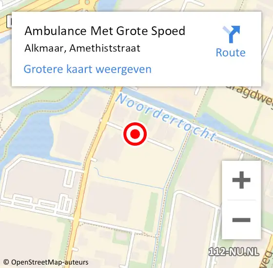 Locatie op kaart van de 112 melding: Ambulance Met Grote Spoed Naar Alkmaar, Amethiststraat op 26 juni 2019 11:11