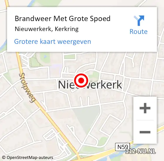 Locatie op kaart van de 112 melding: Brandweer Met Grote Spoed Naar Nieuwerkerk, Kerkring op 26 juni 2019 13:08