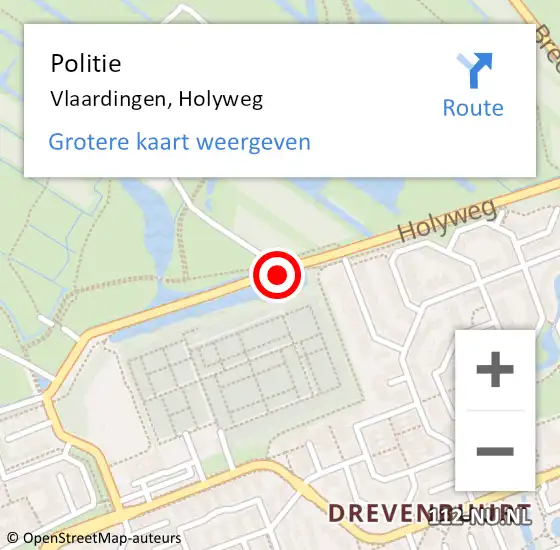 Locatie op kaart van de 112 melding: Politie Vlaardingen, Holyweg op 26 juni 2019 13:22