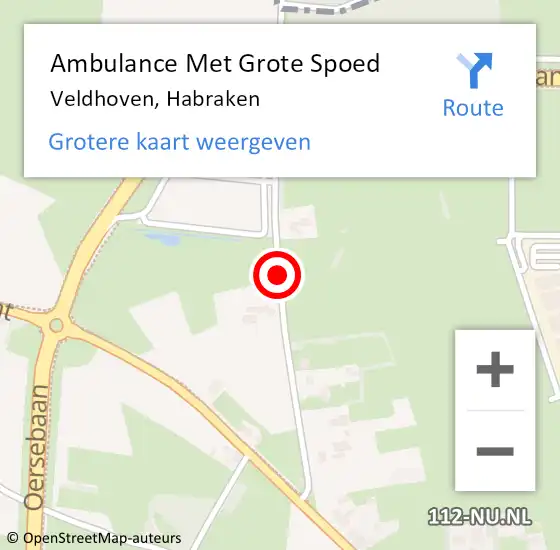 Locatie op kaart van de 112 melding: Ambulance Met Grote Spoed Naar Veldhoven, Habraken op 26 juni 2019 13:31