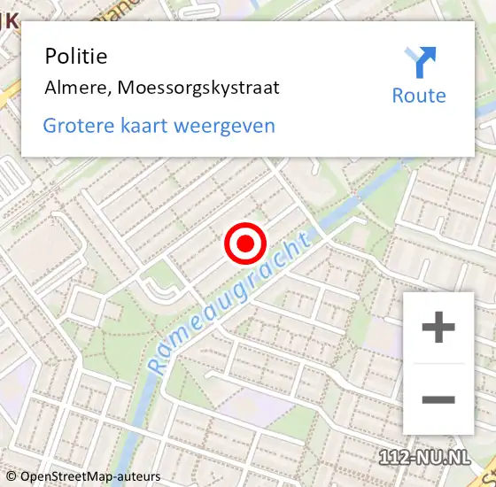 Locatie op kaart van de 112 melding: Politie Almere, Moessorgskystraat op 26 juni 2019 14:55