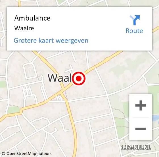 Locatie op kaart van de 112 melding: Ambulance Waalre op 26 juni 2019 15:09