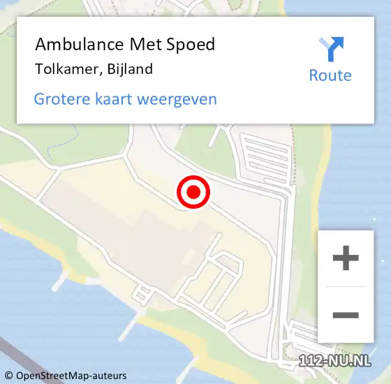 Locatie op kaart van de 112 melding: Ambulance Met Spoed Naar Tolkamer, Bijland op 26 juni 2019 15:29