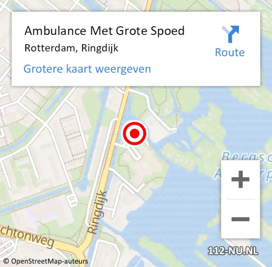 Locatie op kaart van de 112 melding: Ambulance Met Grote Spoed Naar Rotterdam, Ringdijk op 26 juni 2019 15:34