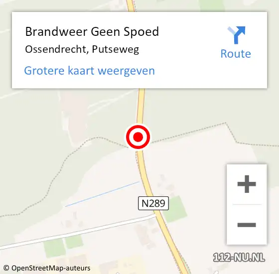 Locatie op kaart van de 112 melding: Brandweer Geen Spoed Naar Ossendrecht, Putseweg op 26 juni 2019 16:38